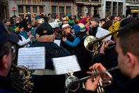 Binche festival carnival in Belgium Brussels. Music, dance, party and costumes in Binche Carnival. Ancient and representative cultural event of Wallonia, Belgium. The carnival of Binche is an event that takes place each year in the Belgian town of Binche during the Sunday, Monday, and Tuesday preceding Ash Wednesday. The carnival is the best known of several that take place in Belgium at the same time and has been proclaimed as a Masterpiece of the Oral and Intangible Heritage of Humanity listed by UNESCO. Its history dates back to approximately the 14th century.